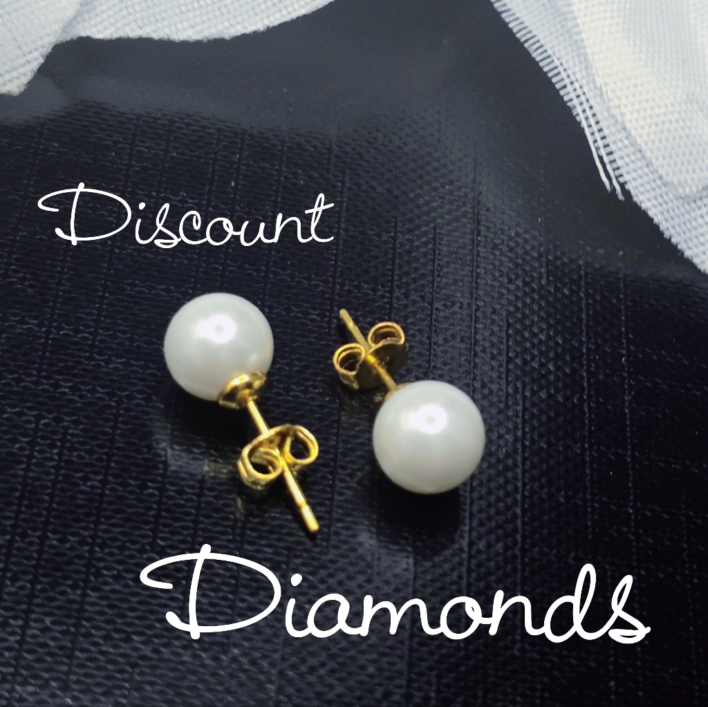 White 10mm South Sea Shell Pearl Stud Earrings 14k Gold On 925 Silver